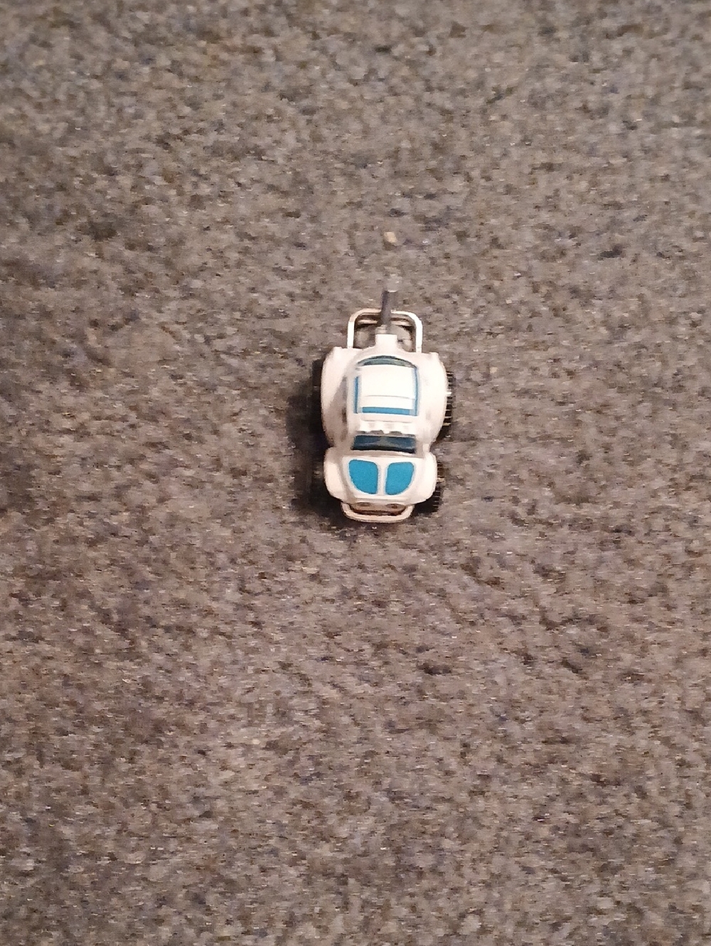 White and Blue Mini Kids Toy Car - Durable Pull-Back Vehicle